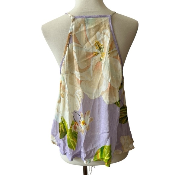 FARM RIO ANTHROPOLOGIE TOP SZ S SWING TANK FLORAL SUMMER HAWAIIAN COQUETTE GIRLY - Picture 5 of 11